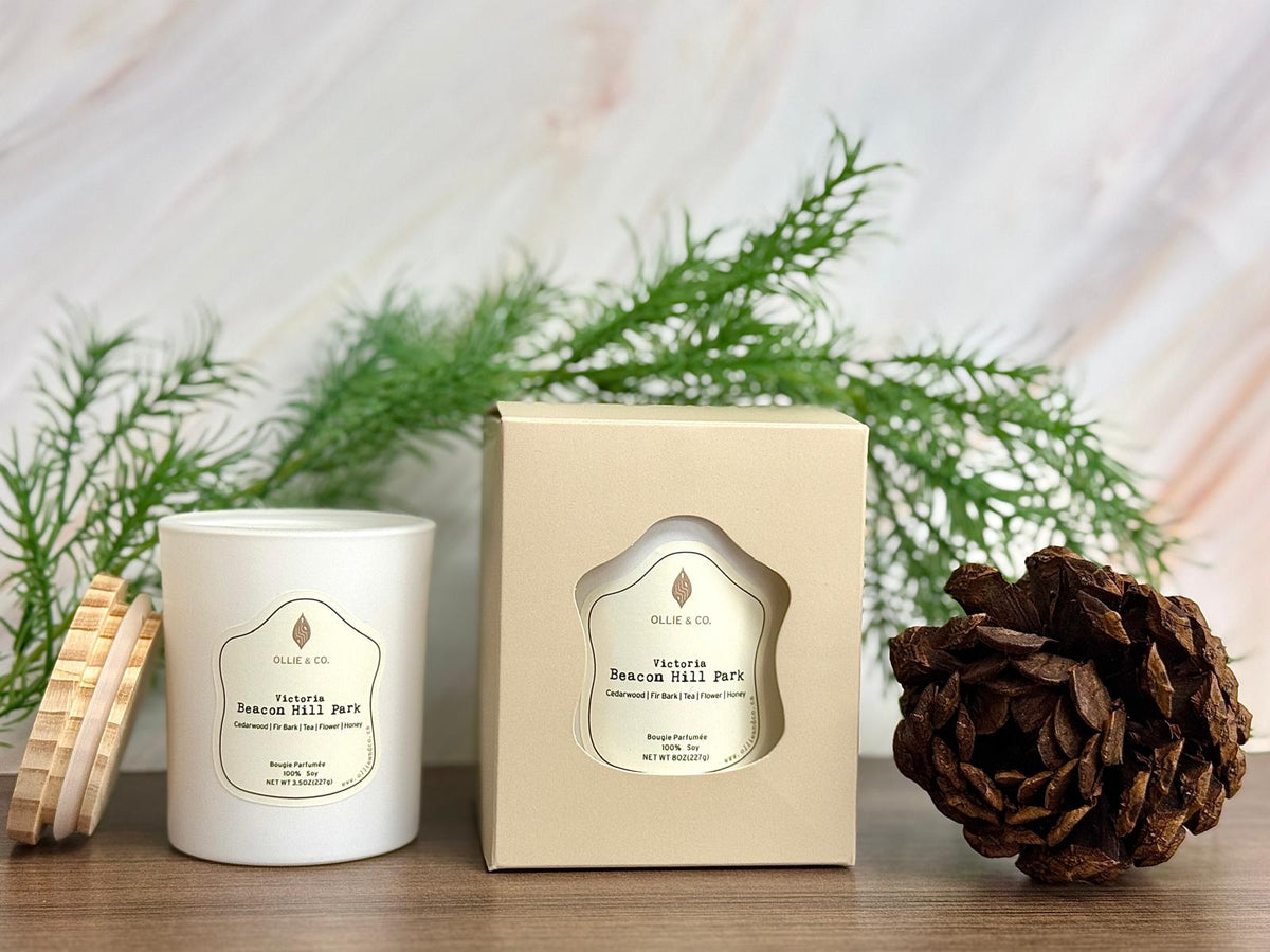 Victoria Beacon Hill Park by Ollie & Co. with honey, freesia, Grasse rose, fir bark, cedarwood.