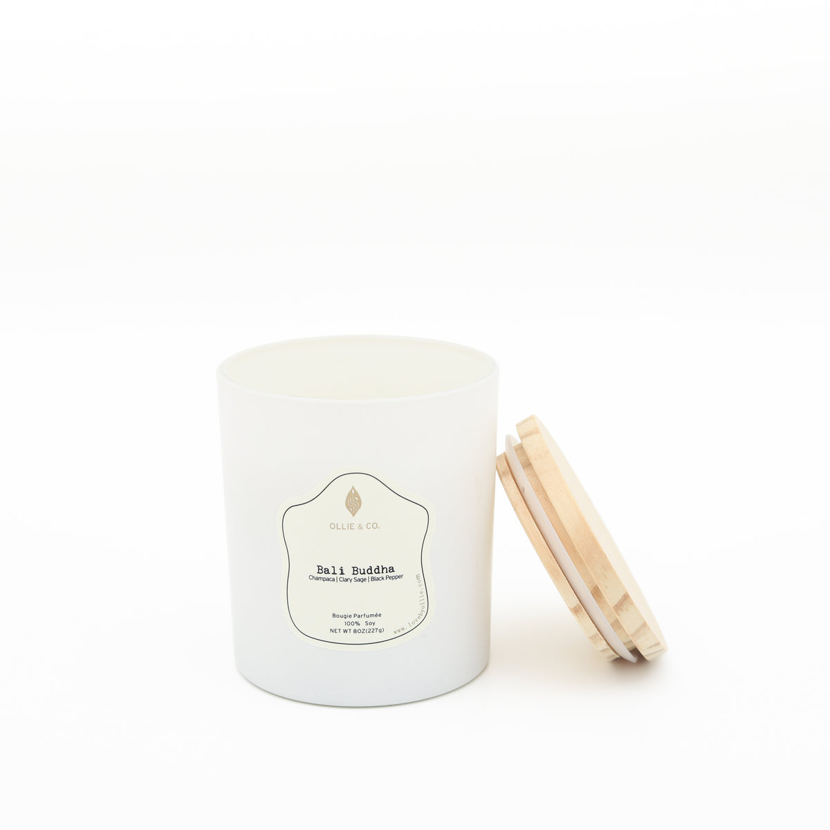 Bali Buddha by Ollie & Co. with Sampaguita-like white floral, champaca, clary sage, black pepper.