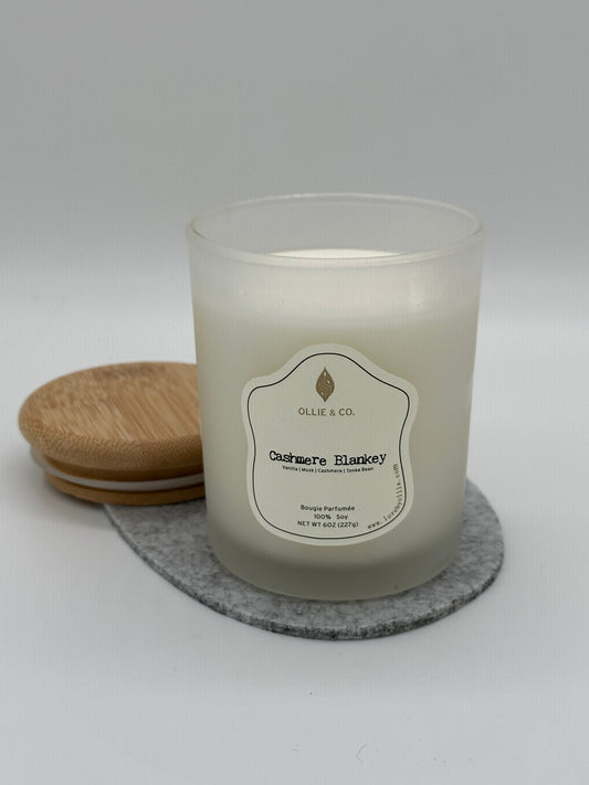 Cashmere Blankey by Ollie & Co. with luxury vanilla, musk, cashmere, tonka bean.