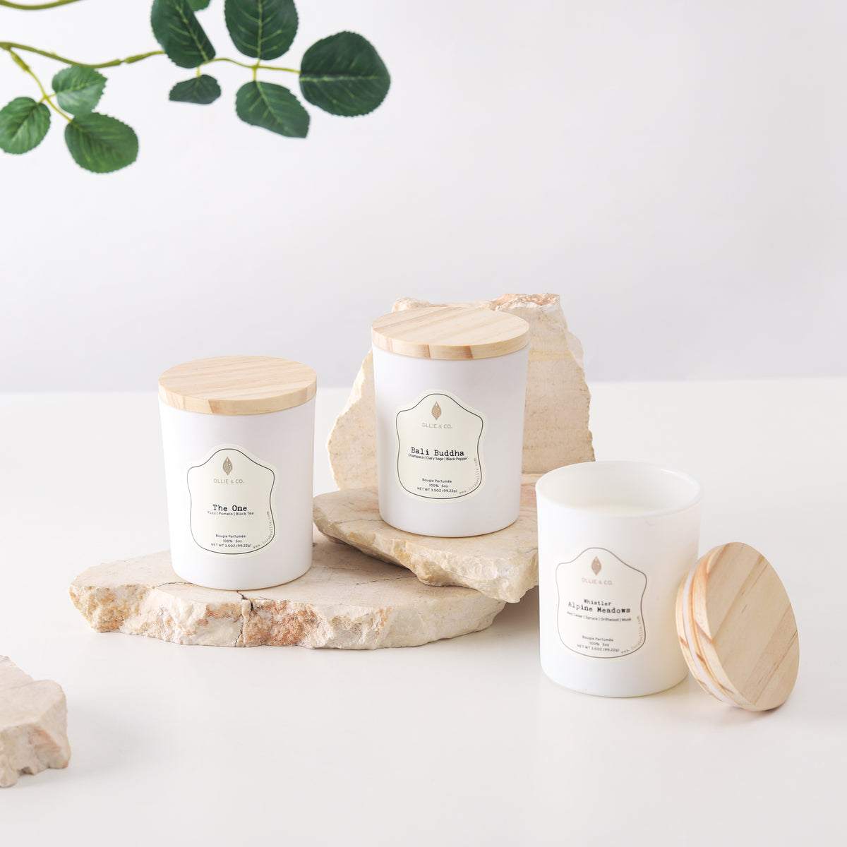 Bali Buddha by Ollie & Co. with Sampaguita-like white floral, champaca, clary sage, black pepper.