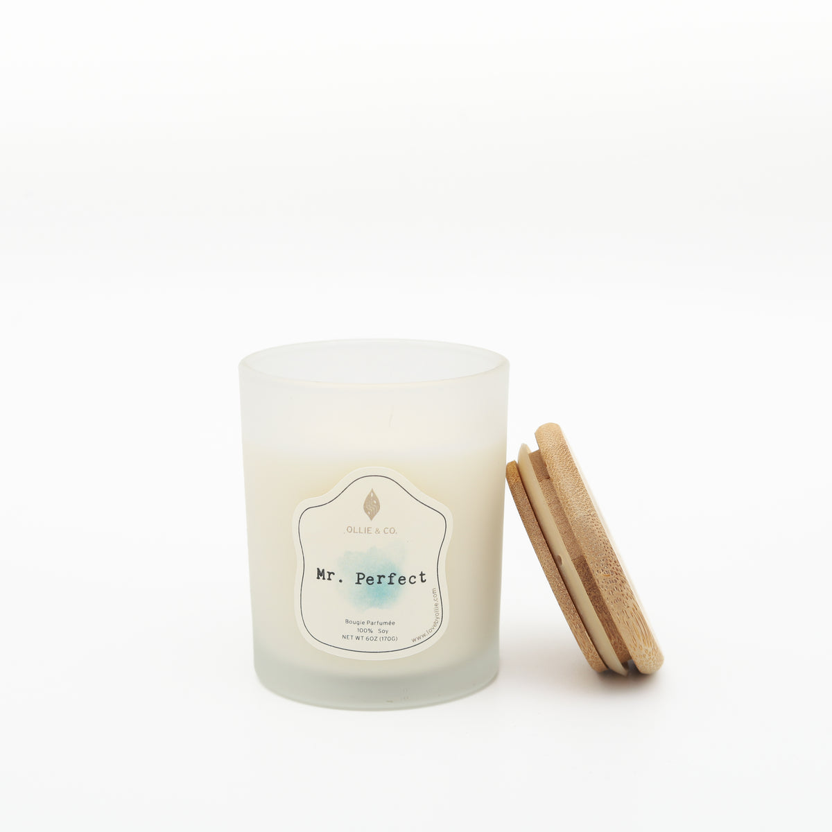Mr. Perfect by Ollie & Co. with sandalwood, mineral water, suede.