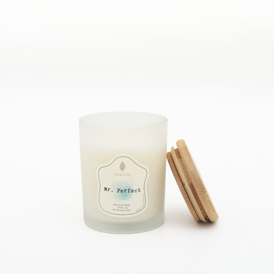 Mr. Perfect by Ollie & Co. with sandalwood, mineral water, suede.