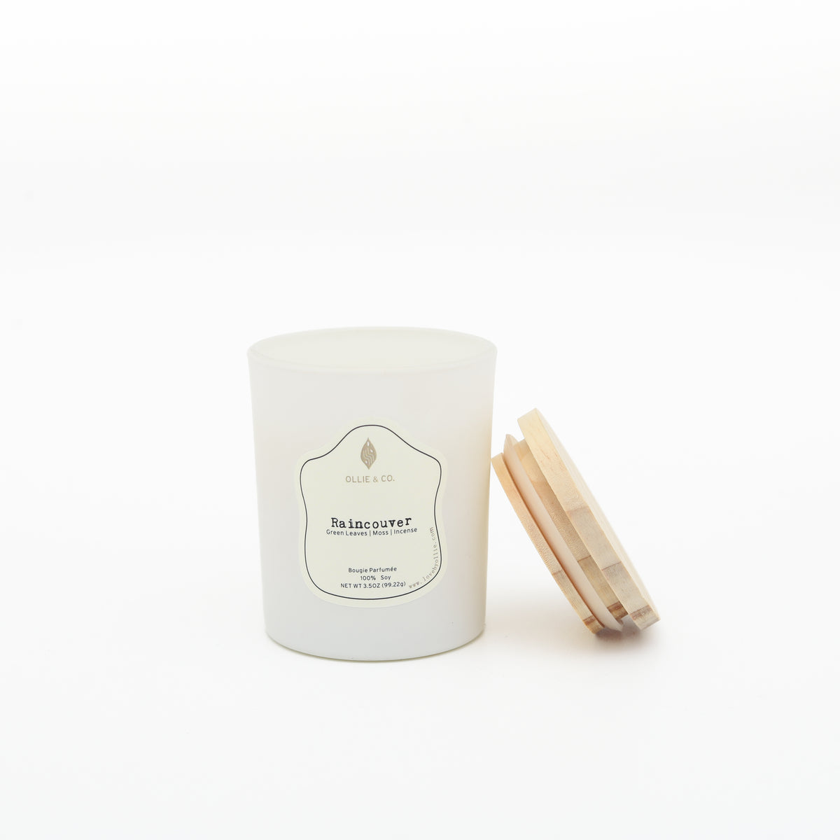 Raincouver® by Ollie & Co. with patchouli, geranium, leaves, moss, incense, myrrh.