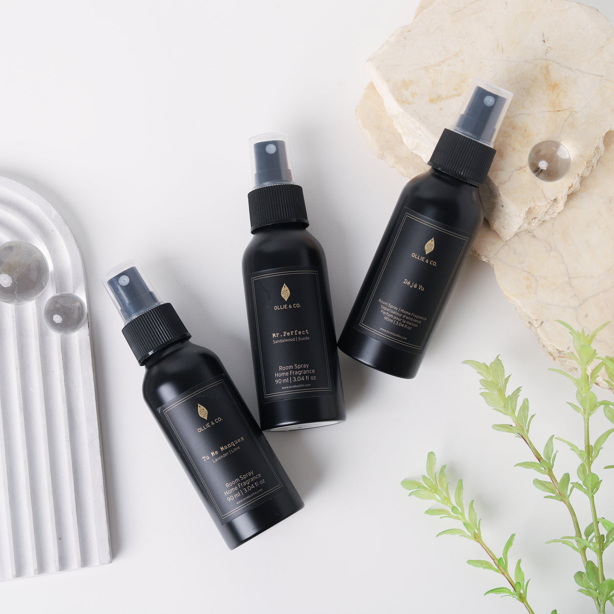 Déjà vu by Ollie & Co. with lemongrass, sage, eucalyptus, cotton flower.