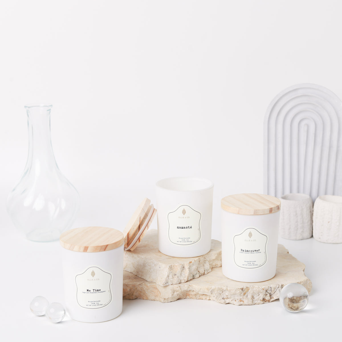 namasté by Ollie & Co. with palo santo, nag champa.