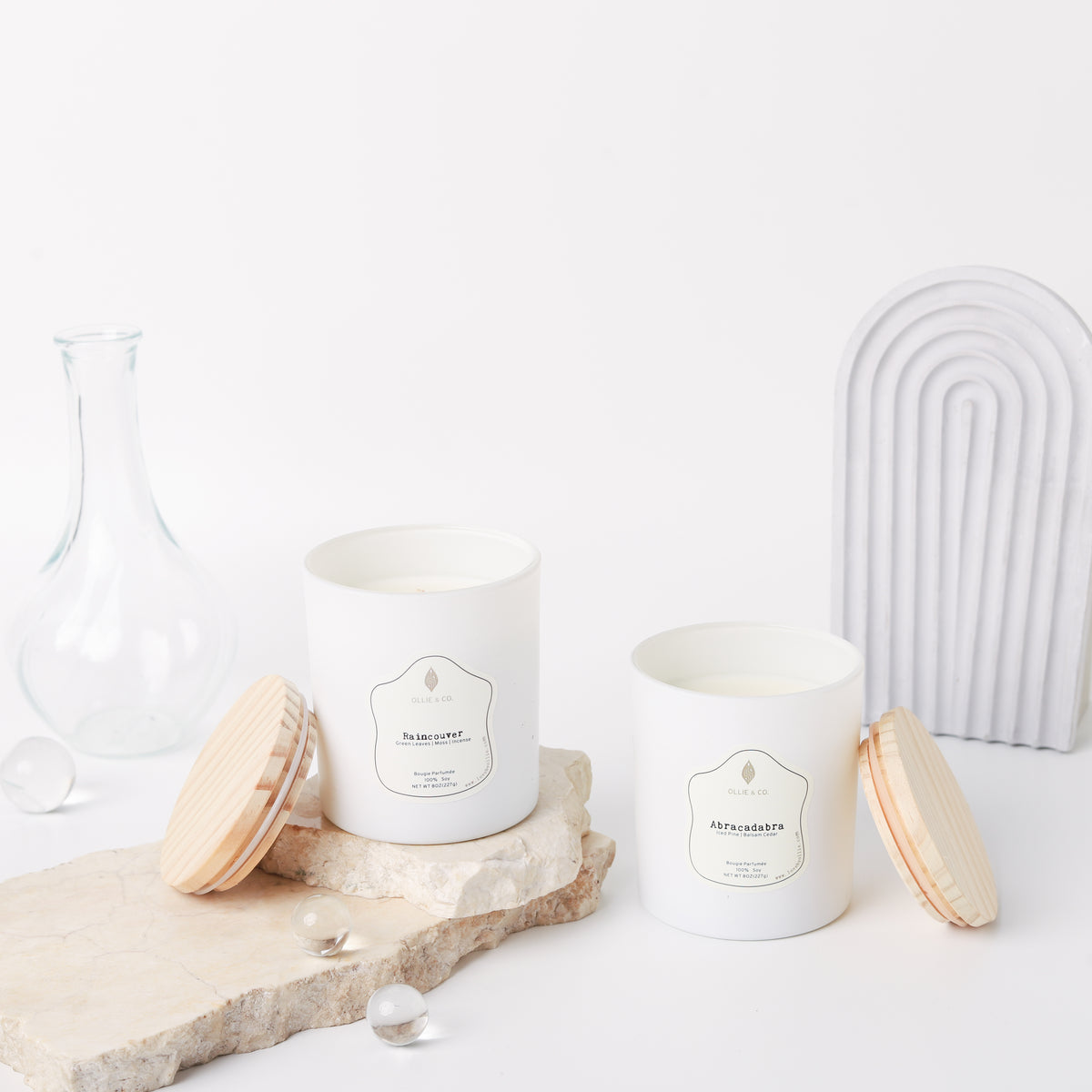 Raincouver® by Ollie & Co. with patchouli, geranium, leaves, moss, incense, myrrh.
