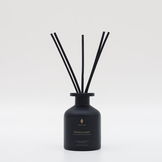 Raincouver® by Ollie & Co. with patchouli, geranium, leaves, moss, incense, myrrh.