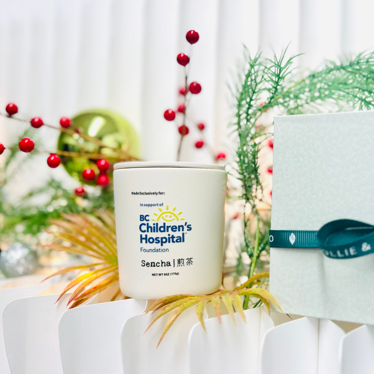 Sencha for BC Children's Hospital Foundation by Ollie & Co. with sencha, Japanese green tea, clean herbal aroma.