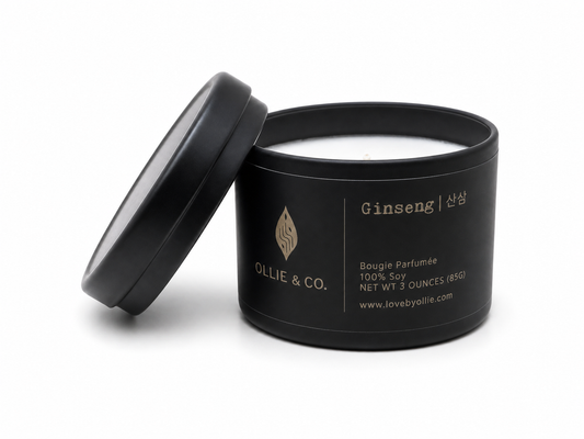 Ginseng by Ollie & Co. with ginseng root, earthy herbs, warm woods.