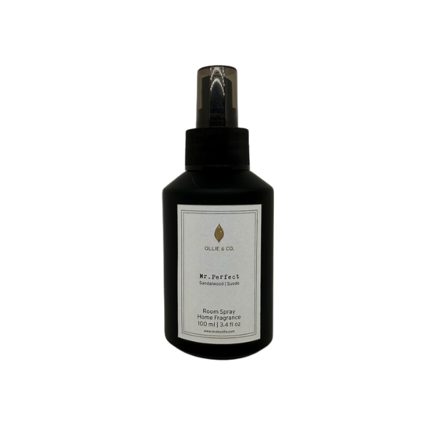 Mr. Perfect by Ollie & Co. with sandalwood, mineral water, suede.